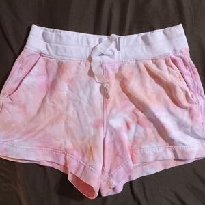 Athleta Pink and Orange Tie-Dye Athletic Shorts